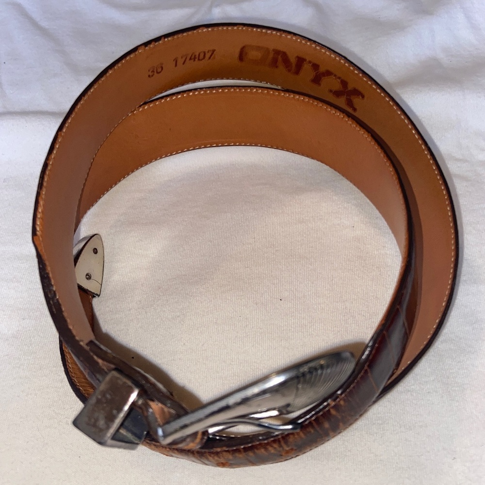 Brown leather belt
